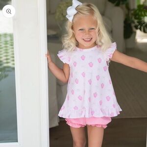 James and Lottie Swing Bloomers Ruffle Shorts Set Strawberry Girl’s 7